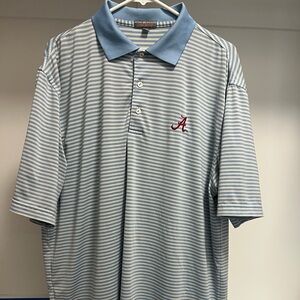 Peter Millar University of Alabama Light Blue and White Polo